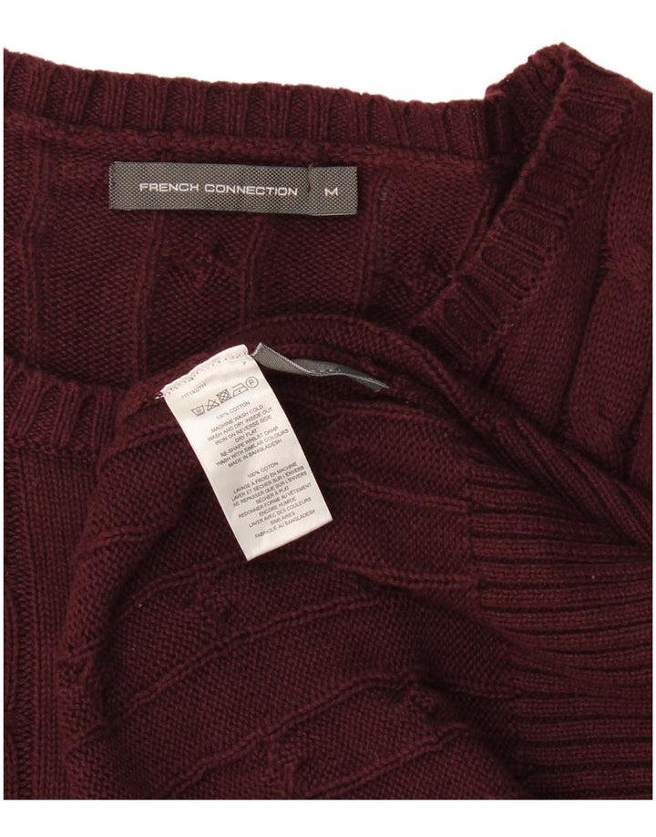 French Connection Jersey De Cuello Redondo Para Hombre De Algodón Burdeos Medio