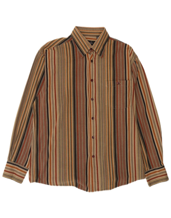 Camisa de corte regular para hombre Cotton Reel con rayas verdes medianas