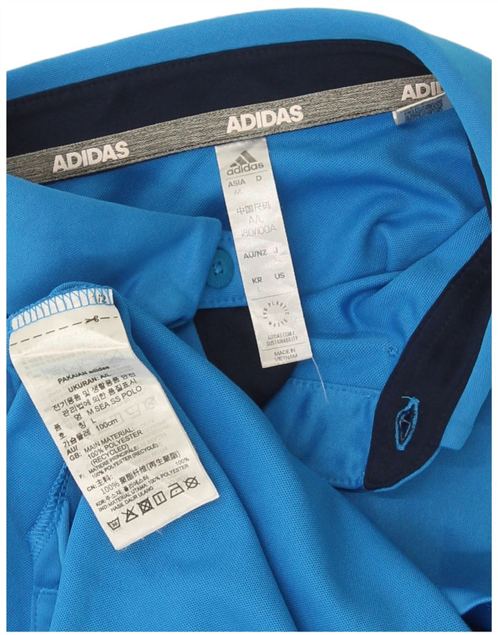 Polo Adidas Hombre Grande Poliéster Azul