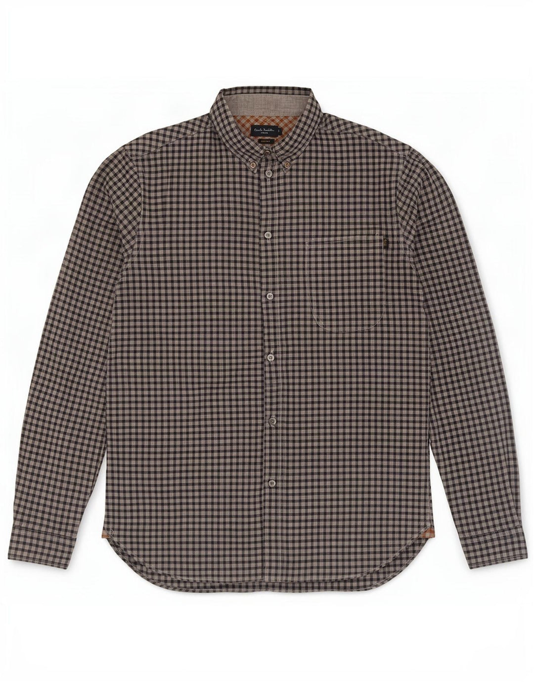 Paul & Shark Camisa de corte estándar para hombre de algodón a cuadros azul medio
