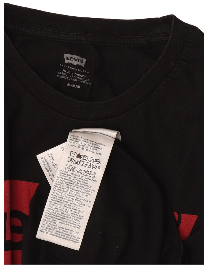 Levi's Camiseta gráfica para mujer Top UK 44 Algodón negro mediano