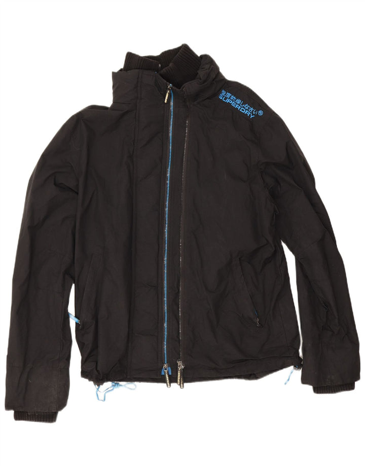 Superdry Chaqueta impermeable Windcheater para hombre UK 42 XL Nylon negro