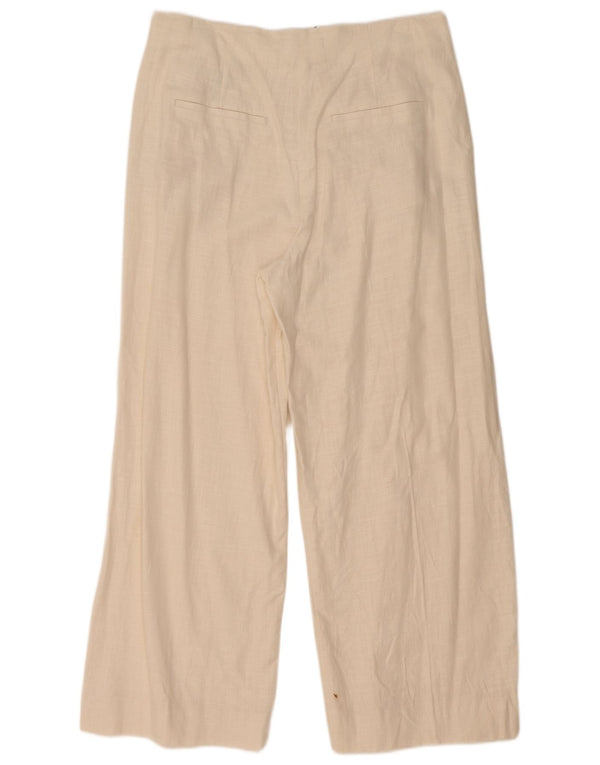 Marks & Spencer Pantalones chinos de cintura alta para mujer UK 40 Large W34 L27 Off Wh