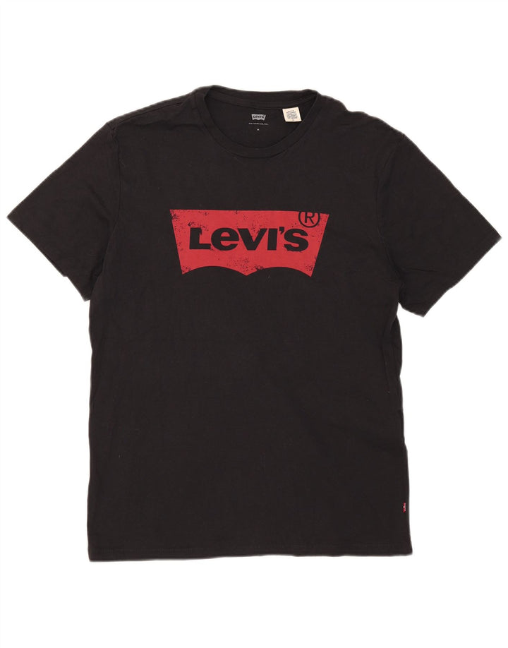 Levi's Camiseta gráfica para hombre Top Medium Black Cotton