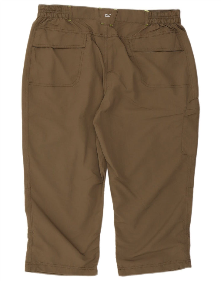 Regatta Pantalones Capri para Mujer UK 14 Large W32 L19 Caqui Poliéster