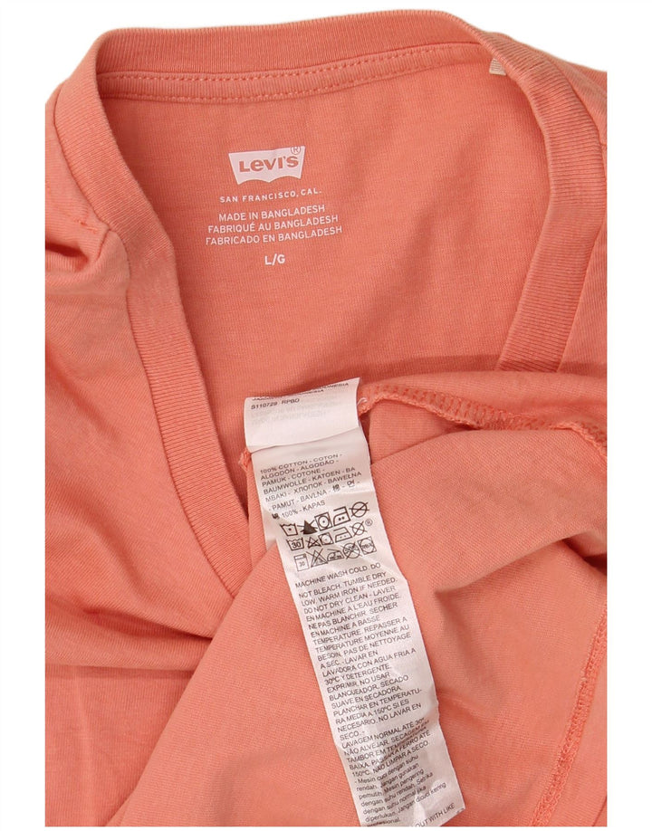 LEVI'S Camiseta gráfica para mujer Top UK 46 Grande Algodón naranja