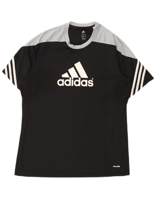 ADIDAS Hombre Climalite Graphic Camiseta Top XL Negro Colorblock Poliéster