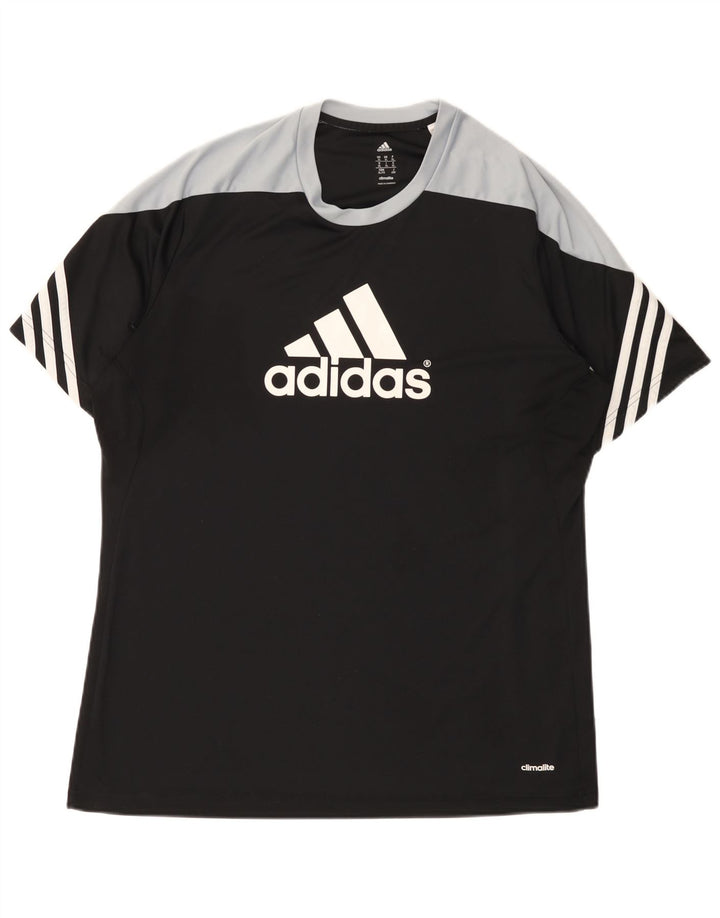 ADIDAS Hombre Climalite Graphic Camiseta Top XL Negro Colorblock Poliéster