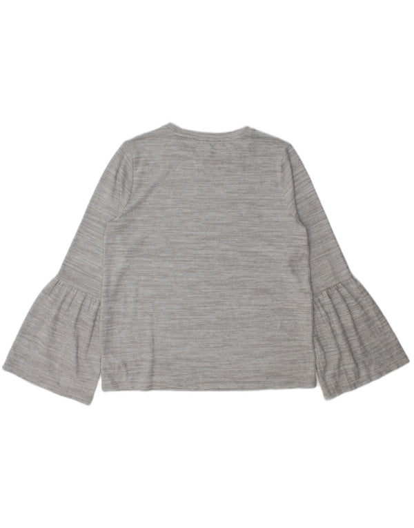 French Connection Top para mujer de manga larga UK 46 Poliéster moteado gris grande