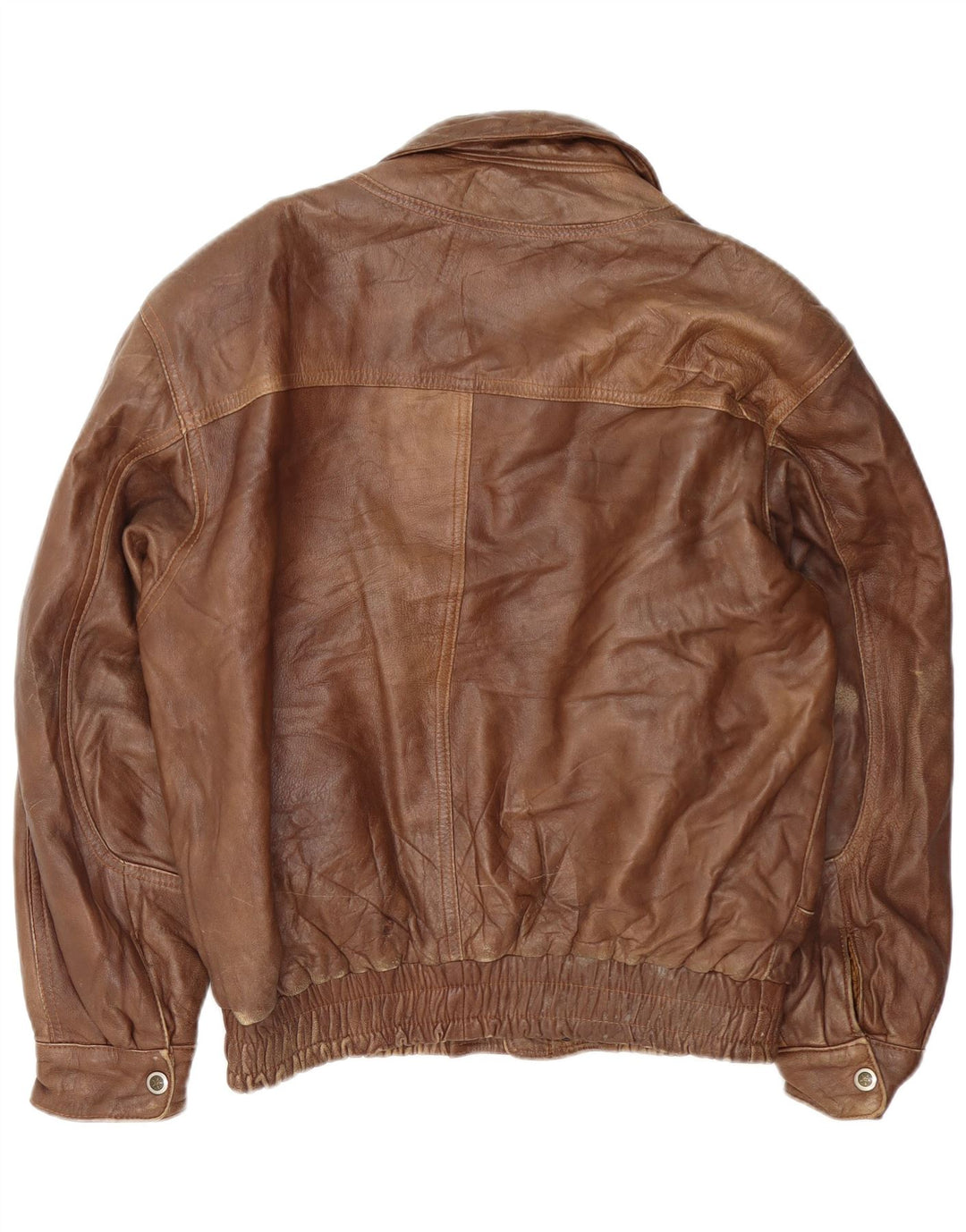 Vintage hombres bombardero chaqueta de cuero Reino Unido 40 cuero marrón grande