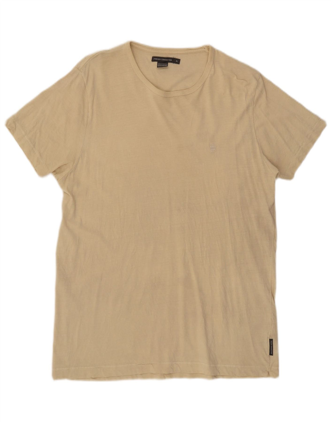 French Connection Camiseta Hombre Top XL Beige Algodón