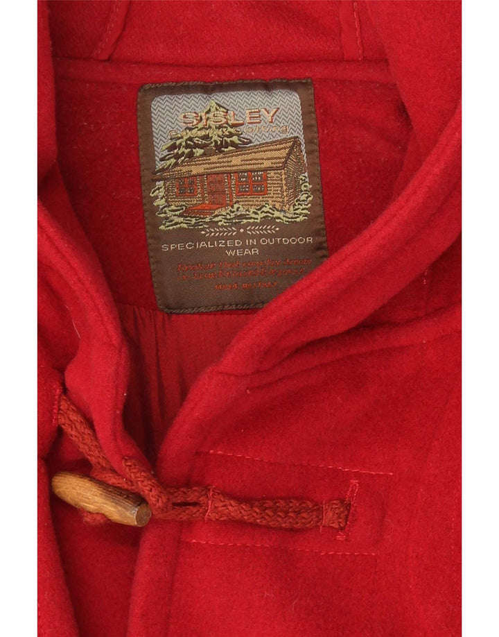 Sisley Trenca extragrande con capucha para mujer, talla 40, talla grande, lana roja