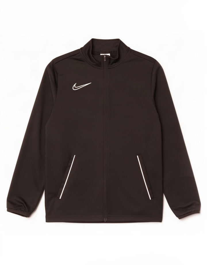 Nike Boys Dri Fit Chándal Top Chaqueta 12-13 años Grande Negro Poliéster
