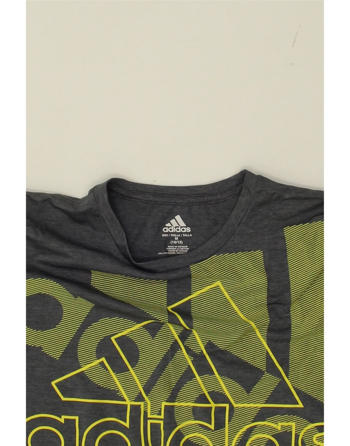 ADIDAS Boys Graphic T-Shirt Top 10-11 Years Medium Grey Polyester Vintage Adidas and Second-Hand Adidas from Messina Hembry 