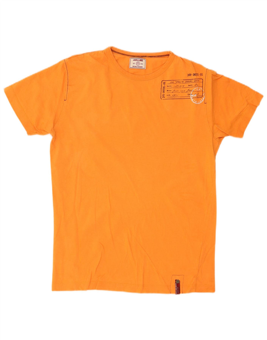 Jack & Jones - Camiseta gráfica para hombre, color naranja medio, algodón