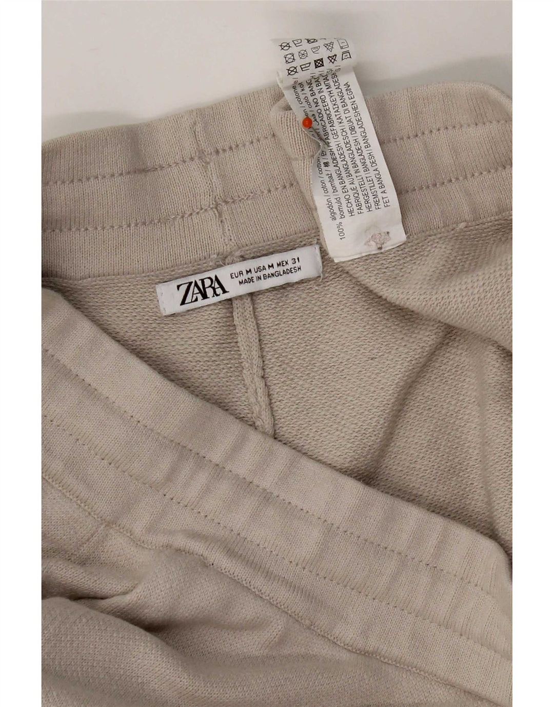 Zara Hombre Shorts Sport Algodón Beige Medio