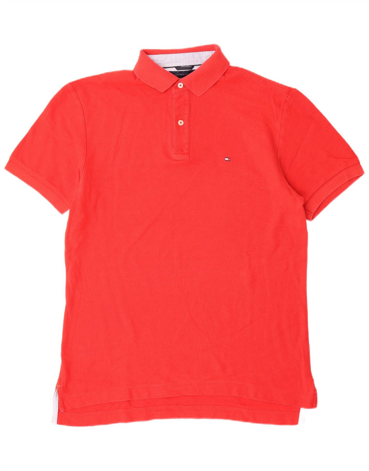 TOMMY HILFIGER Polo para hombre de algodón rojo medio