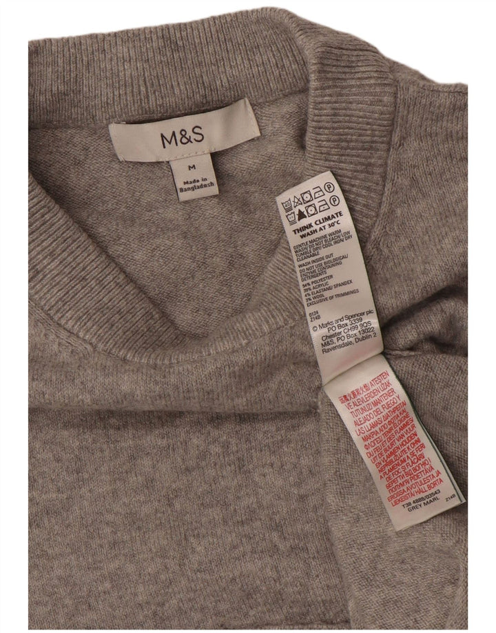 MARKS & SPENCER Suéter tipo jersey con cuello redondo para mujer UK 40 Gris medio