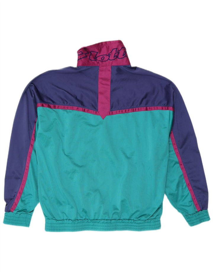 LOTTO Chaqueta superior de chándal con gráfico para hombre Poliéster color block azul grande