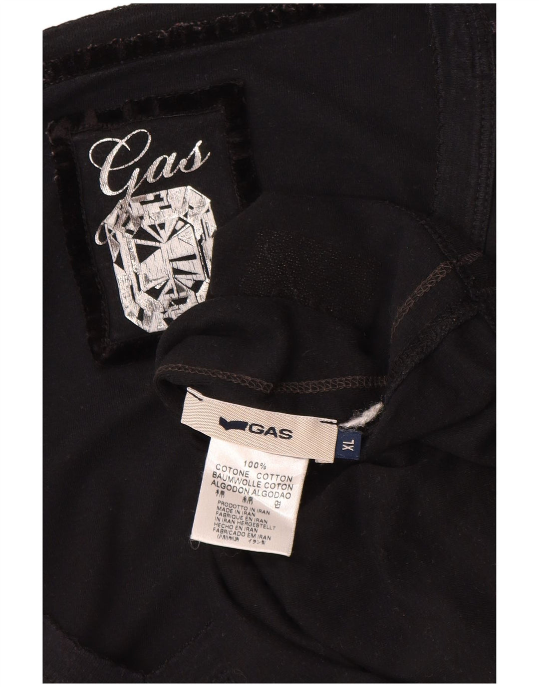 GAS Top Mujer Manga Larga ES 40 XL Algodón Negro