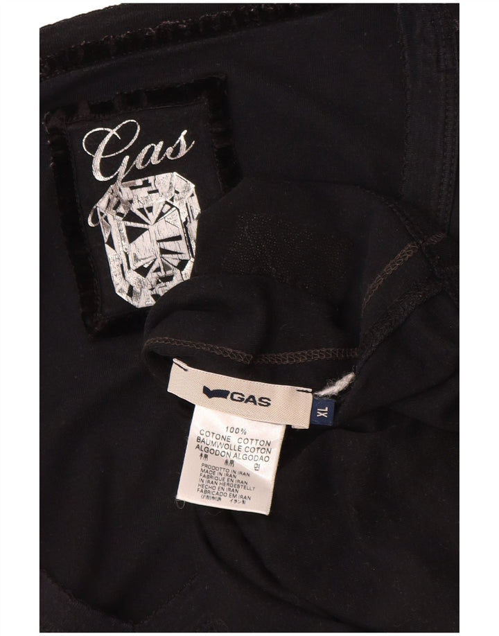 GAS Top Mujer Manga Larga ES 40 XL Algodón Negro