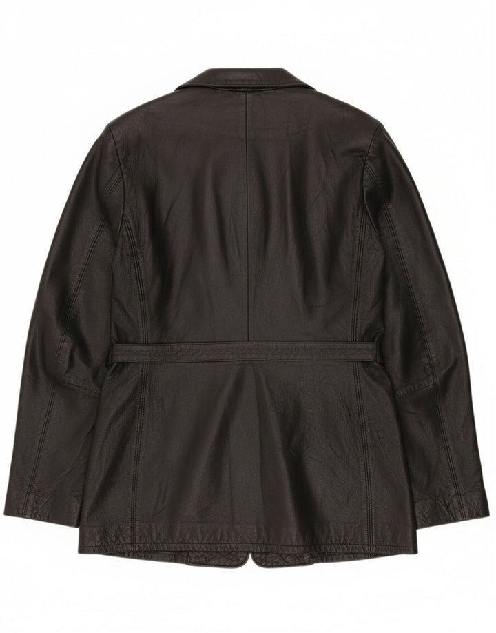 Vagabond Chaqueta de cuero para mujer UK 46 Large Cuero negro