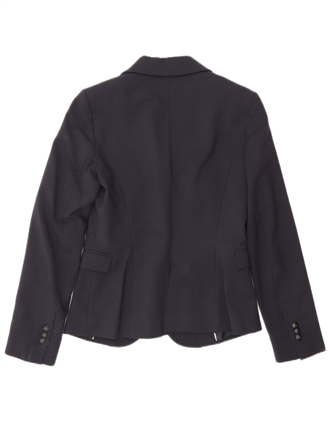 Zara Chaqueta Blazer De 1 Botón para Mujer UK 10 Small Azul Marino Algodón