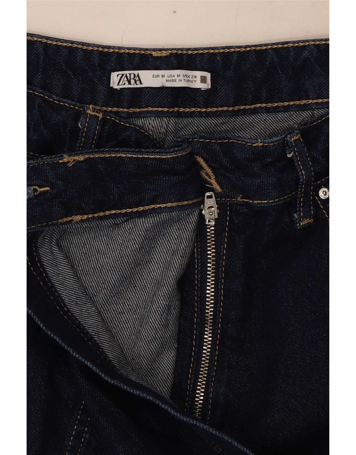 Zara Mujer Shorts Vaquero Medio W28 Azul Marino Algodón