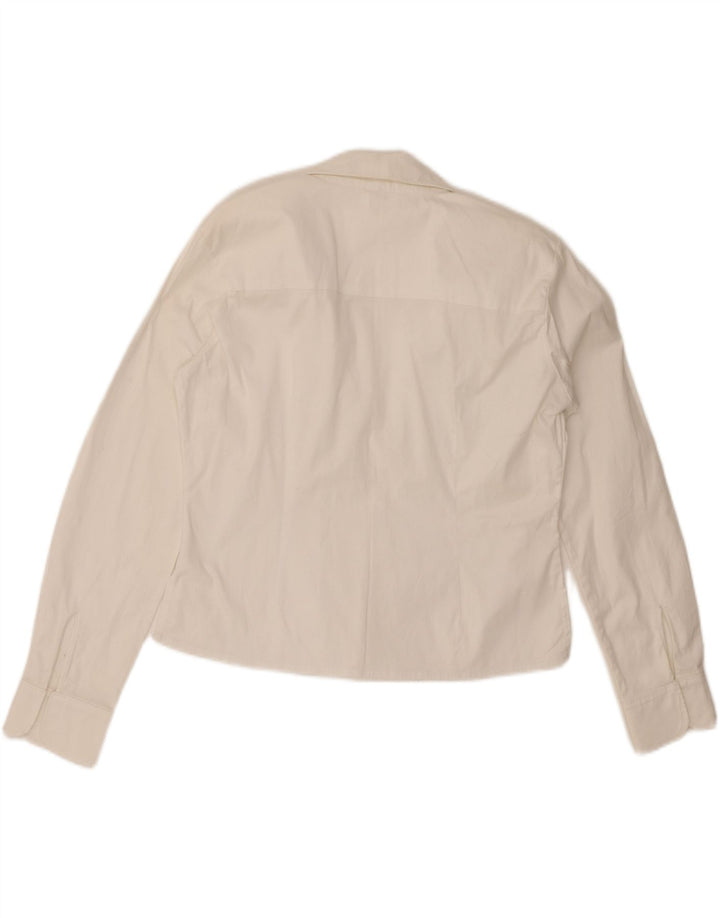 BENETTON Womens Crop Pullover Shirt UK 16 Large White Vintage Benetton and Second-Hand Benetton from Messina Hembry 