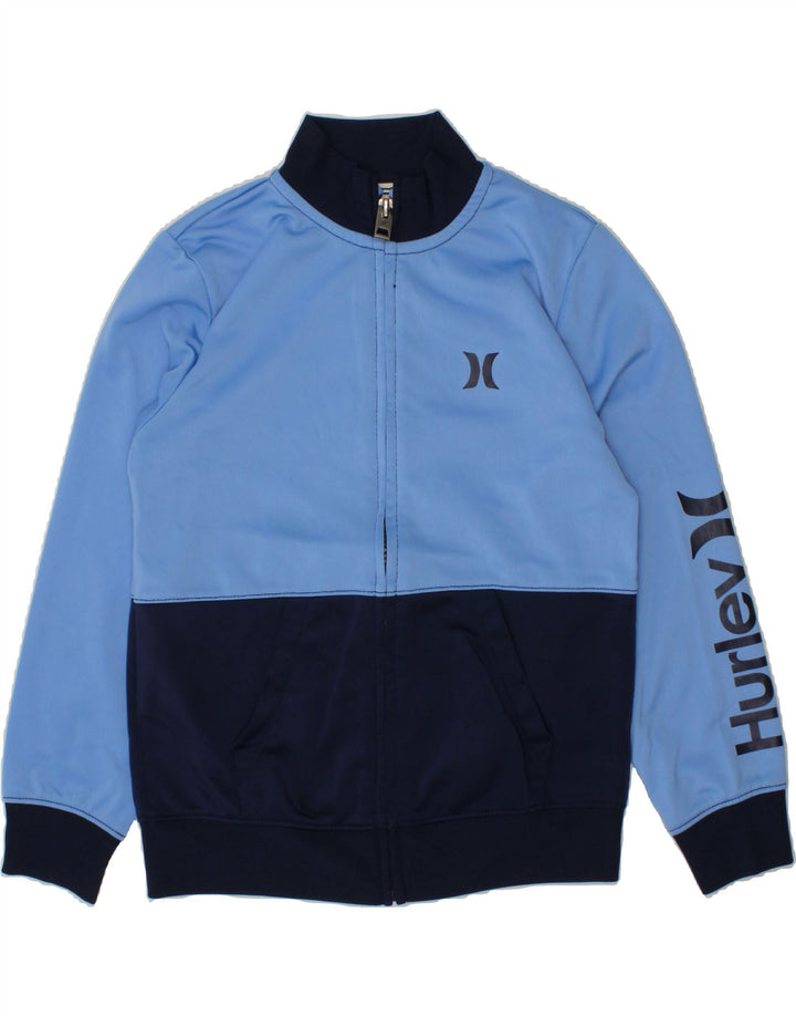 HURLEY Boys Graphic Tracksuit Top Jacket 6-7 Years Blue Colourblock Vintage Hurley and Second-Hand Hurley from Messina Hembry 