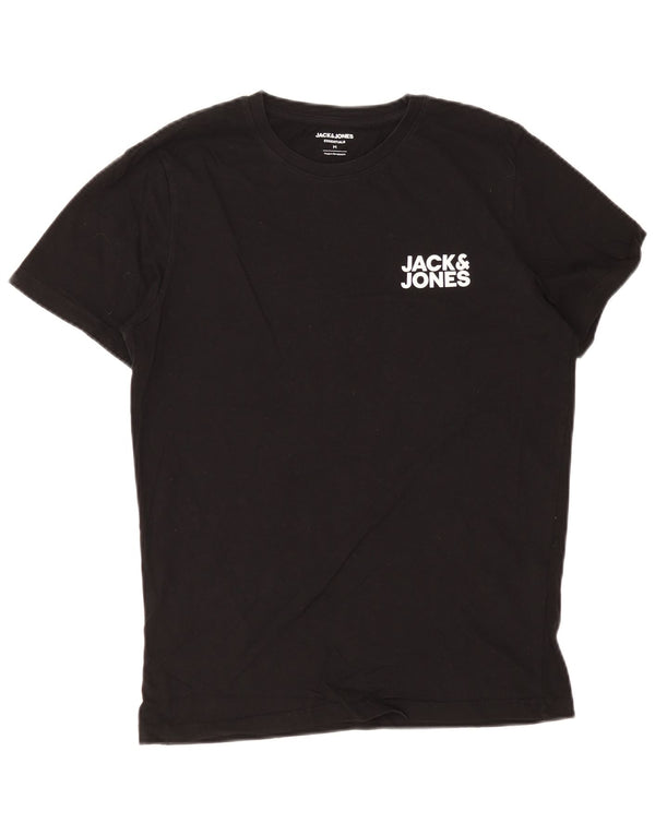 Jack & Jones Hombre Camiseta Top Medium Negro Algodón