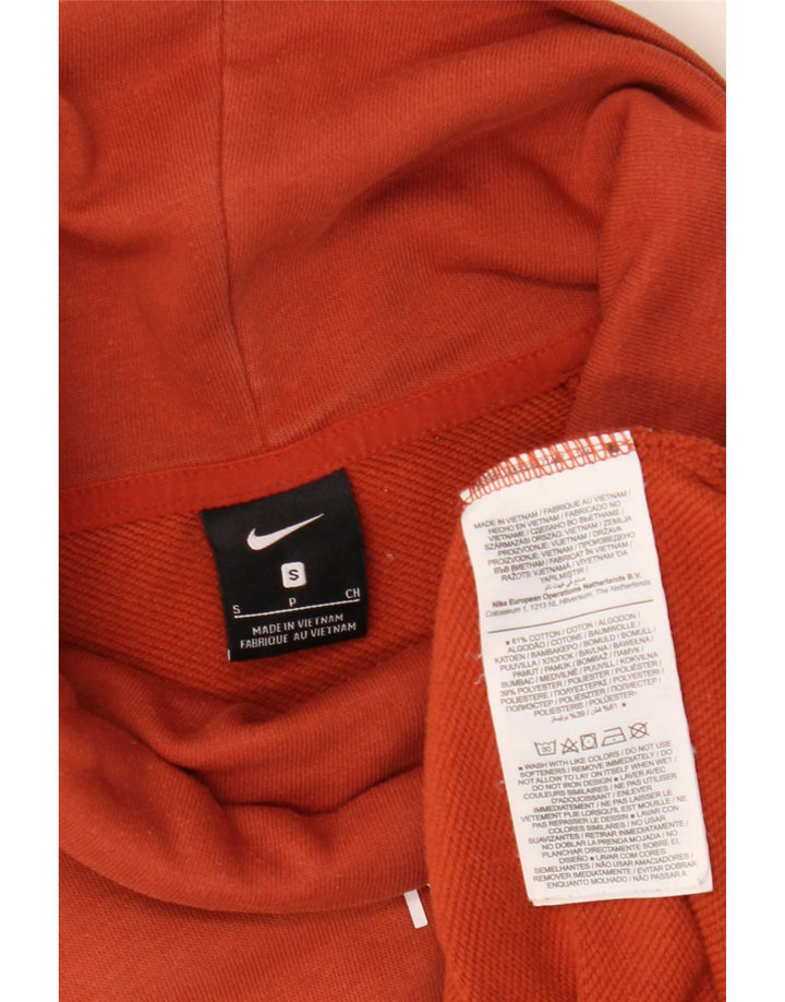 Nike Mujer Graphic Roll Neck Sudadera Jumper UK 10 Small Naranja Algodón