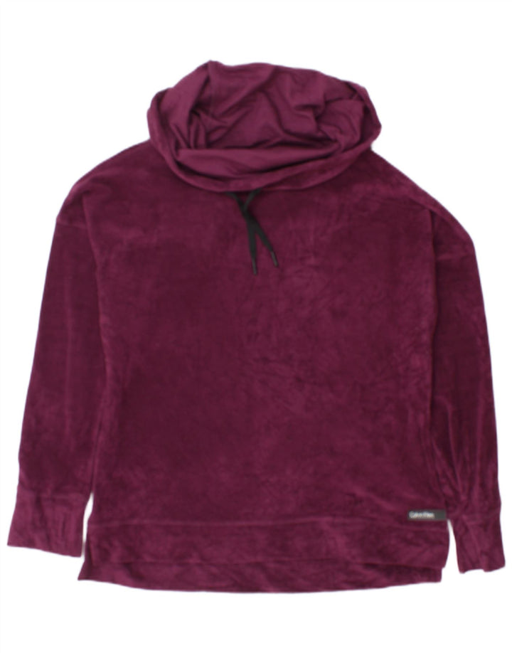 Calvin Klein - Sudadera de terciopelo para mujer, talla 40, poliéster granate grande