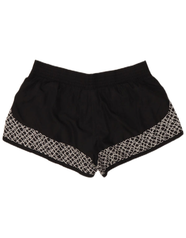 NIKE Pantalones cortos deportivos para mujer UK 44 Grande Negro Geométrico Poliéster