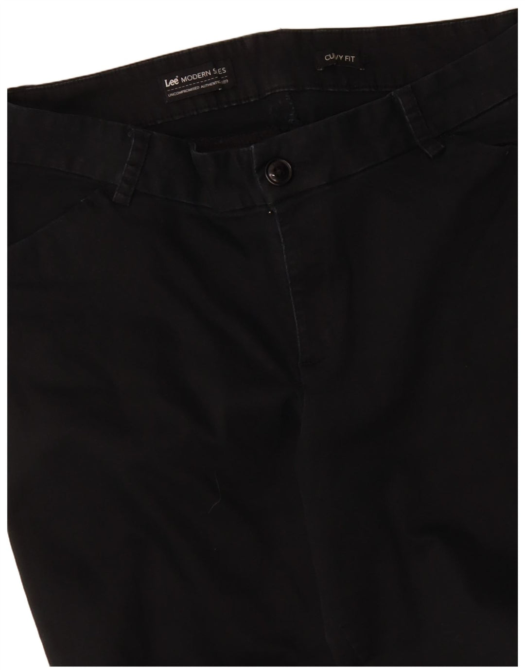 LEE Pantalones casuales rectos con corte curvo para mujer W36 L30 Azul marino