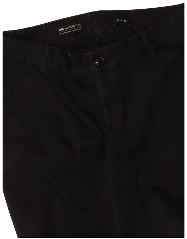 LEE Pantalones casuales rectos con corte curvo para mujer W36 L30 Azul marino