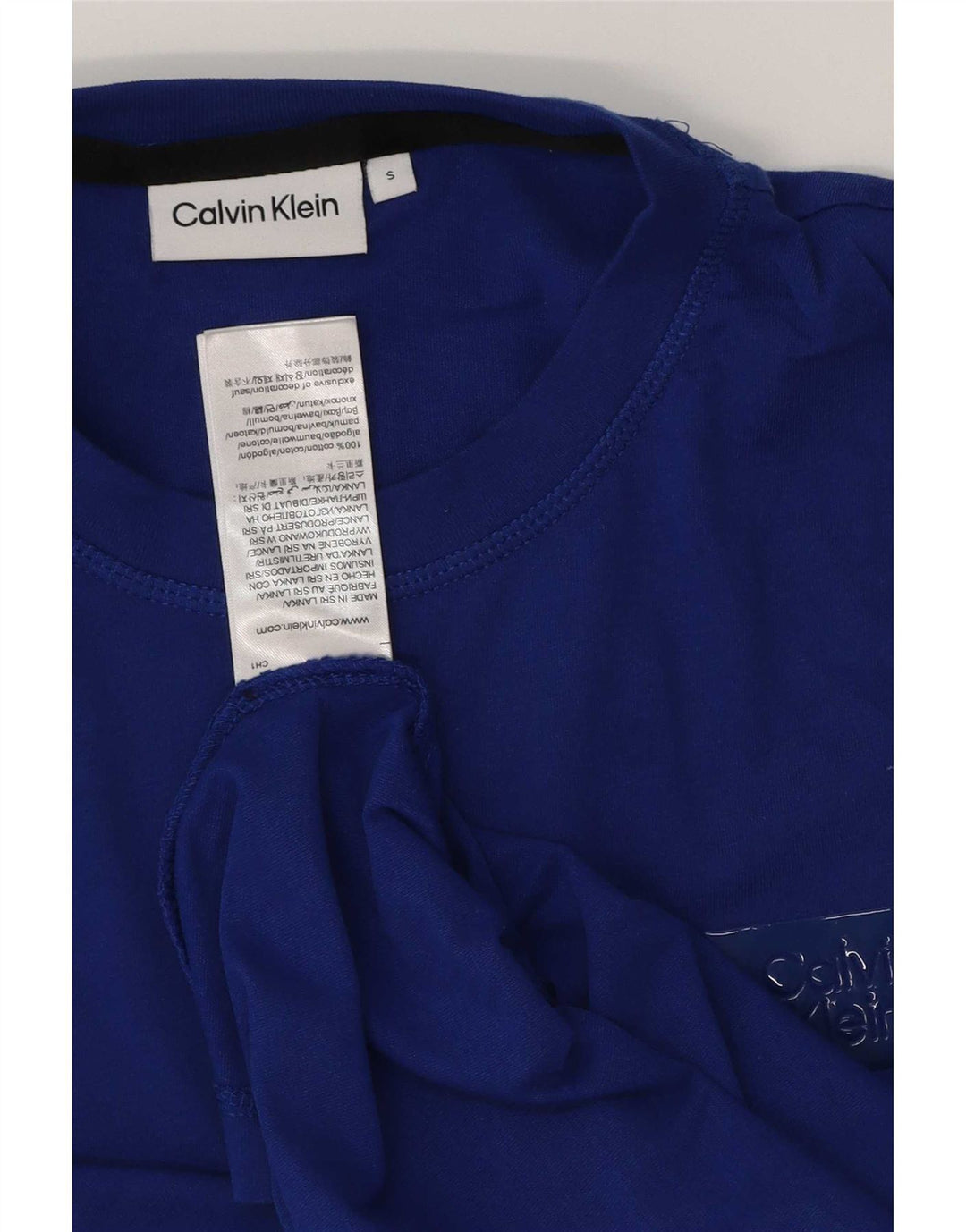Calvin Klein - Camiseta para hombre, talla pequeña, algodón azul