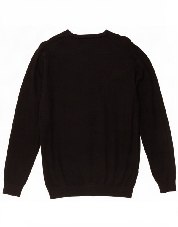 Zara Mens Crew Neck Jumper Sweater Large Black