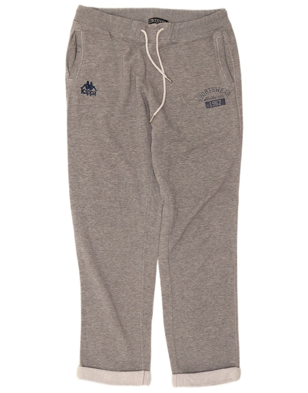 Kappa Mens Graphic Tracksuit Trousers 2XL  Grey Flecked Cotton