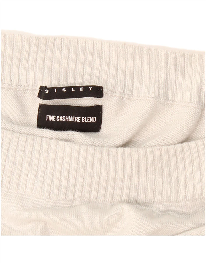 SISLEY Suéter tipo jersey con cuello barco y alas de murciélago para mujer UK 10 Small Grey Polyamide