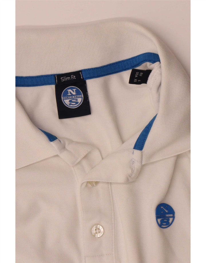 North Sails Polo Slim Fit Para Hombre Algodón Blanco Pequeño
