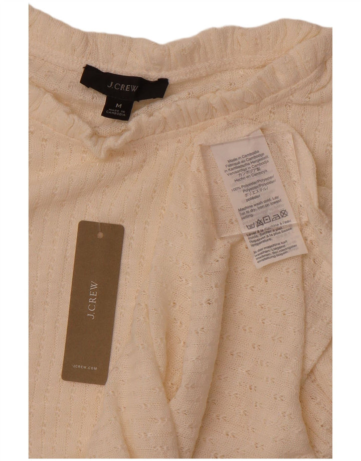 J. CREW Blusa de punto para mujer Top UK 40 Mediano Blanco Roto Poliéster