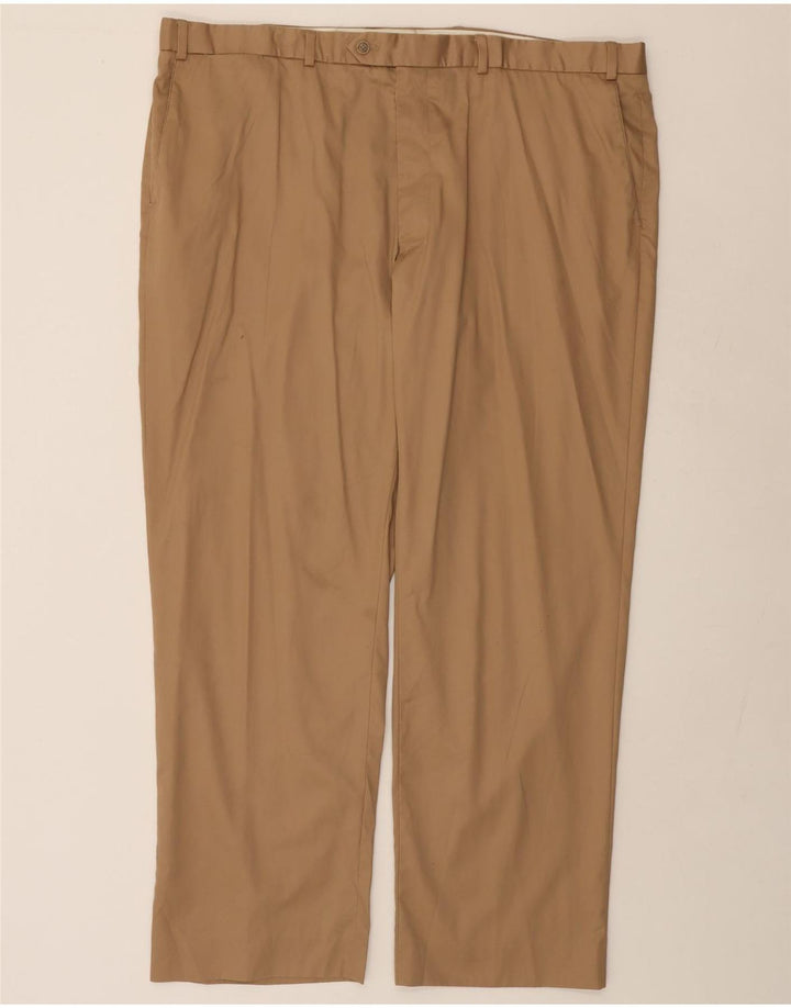 MARKS & SPENCER Pantalón de traje recto para hombre W44 L31 Algodón beige