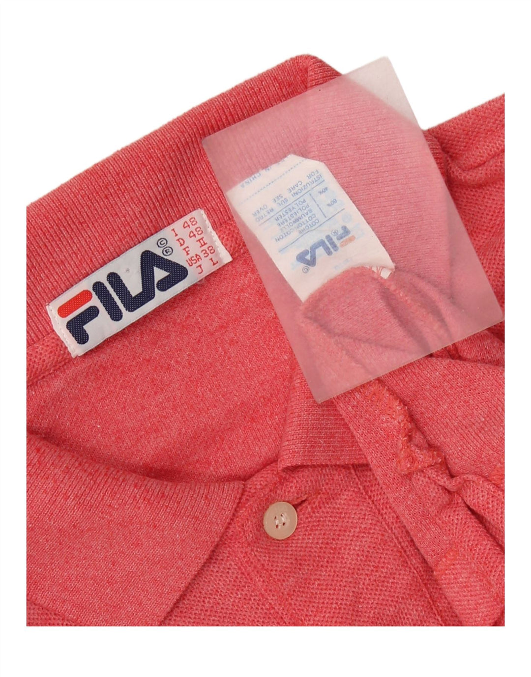 FILA Polo para hombre IT 48 Algodón rojo mediano