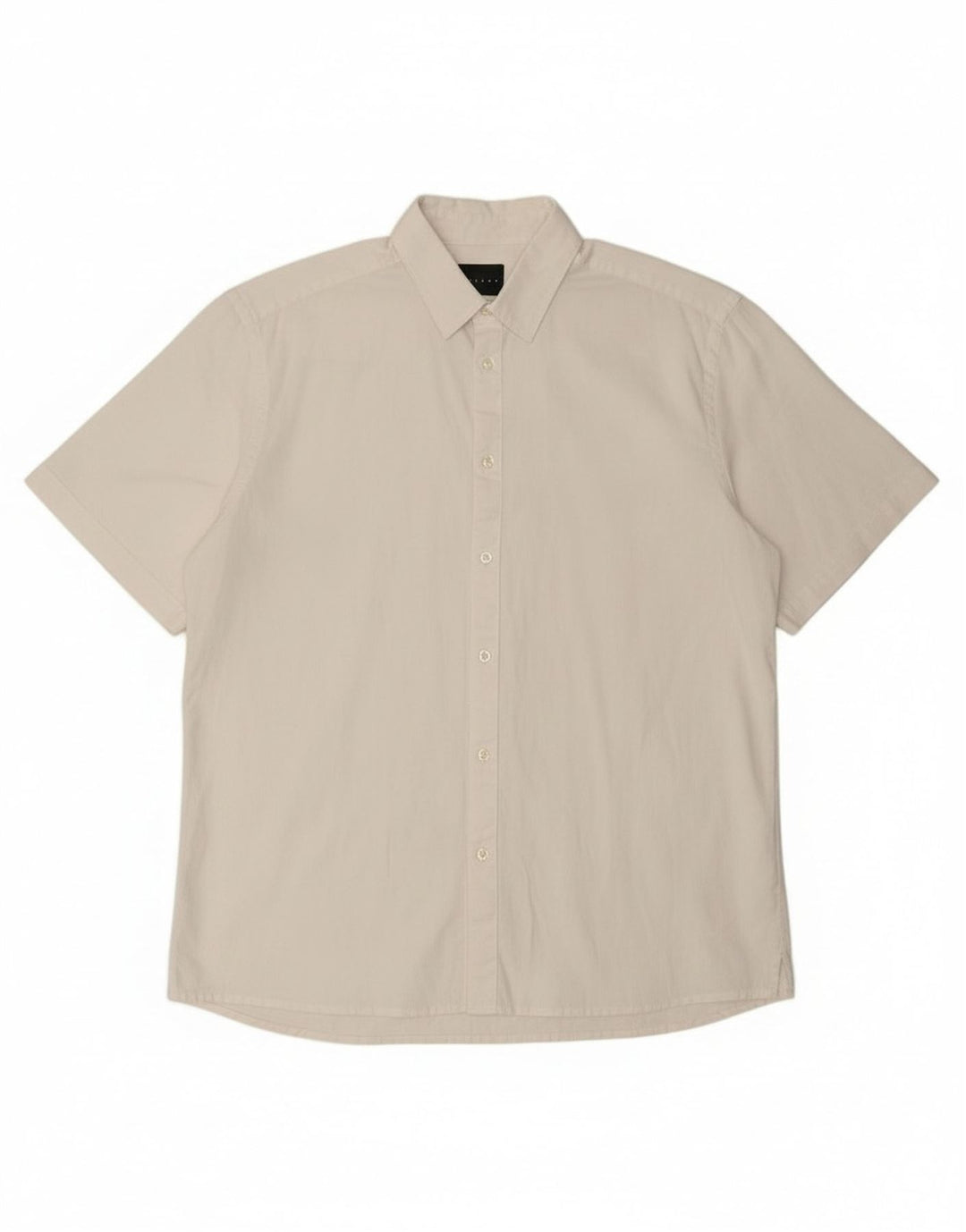 Sisley Camisa Regular Fit De Manga Corta De Lino Blanco Mediano Hombre