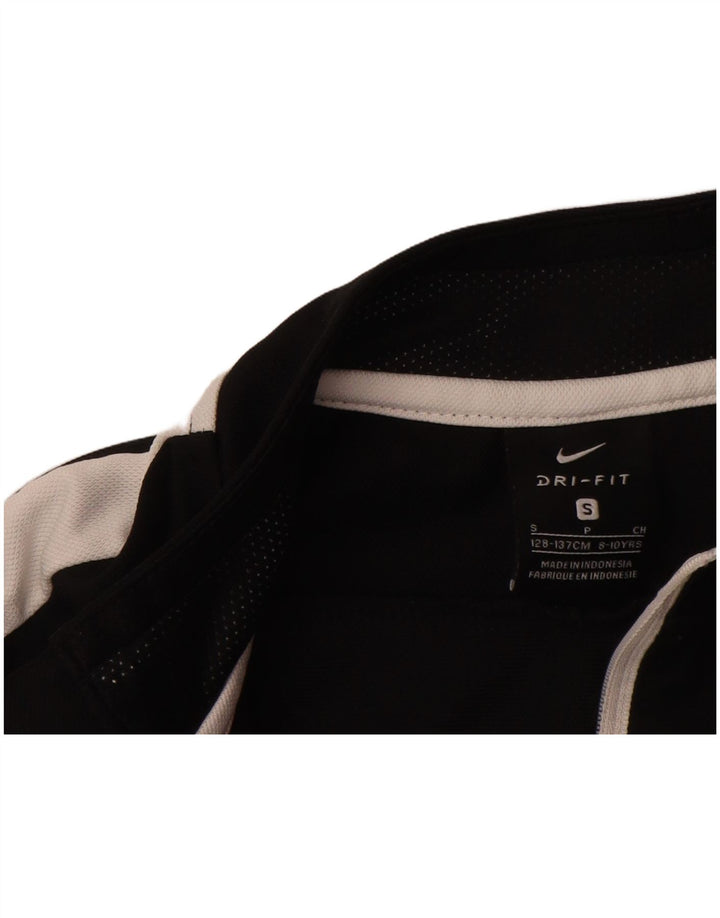 NIKE Boys Dri Fit Chándal Top Chaqueta 8-9 años Pequeño Negro Colorblock