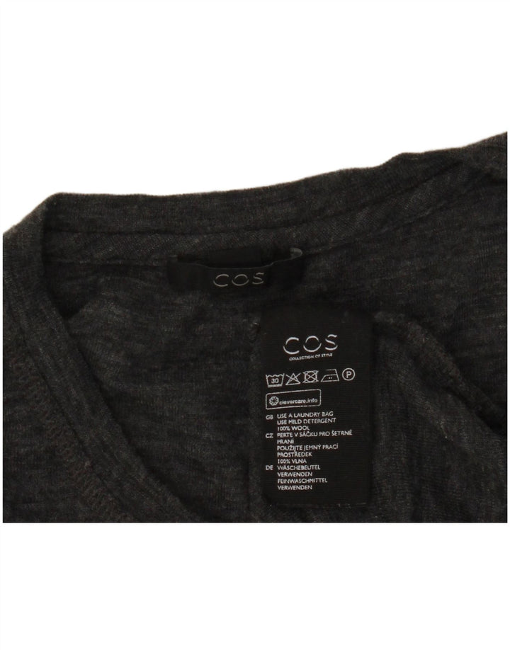 Cos - Jersey de cuello redondo para mujer, talla 40, talla grande, lana gris