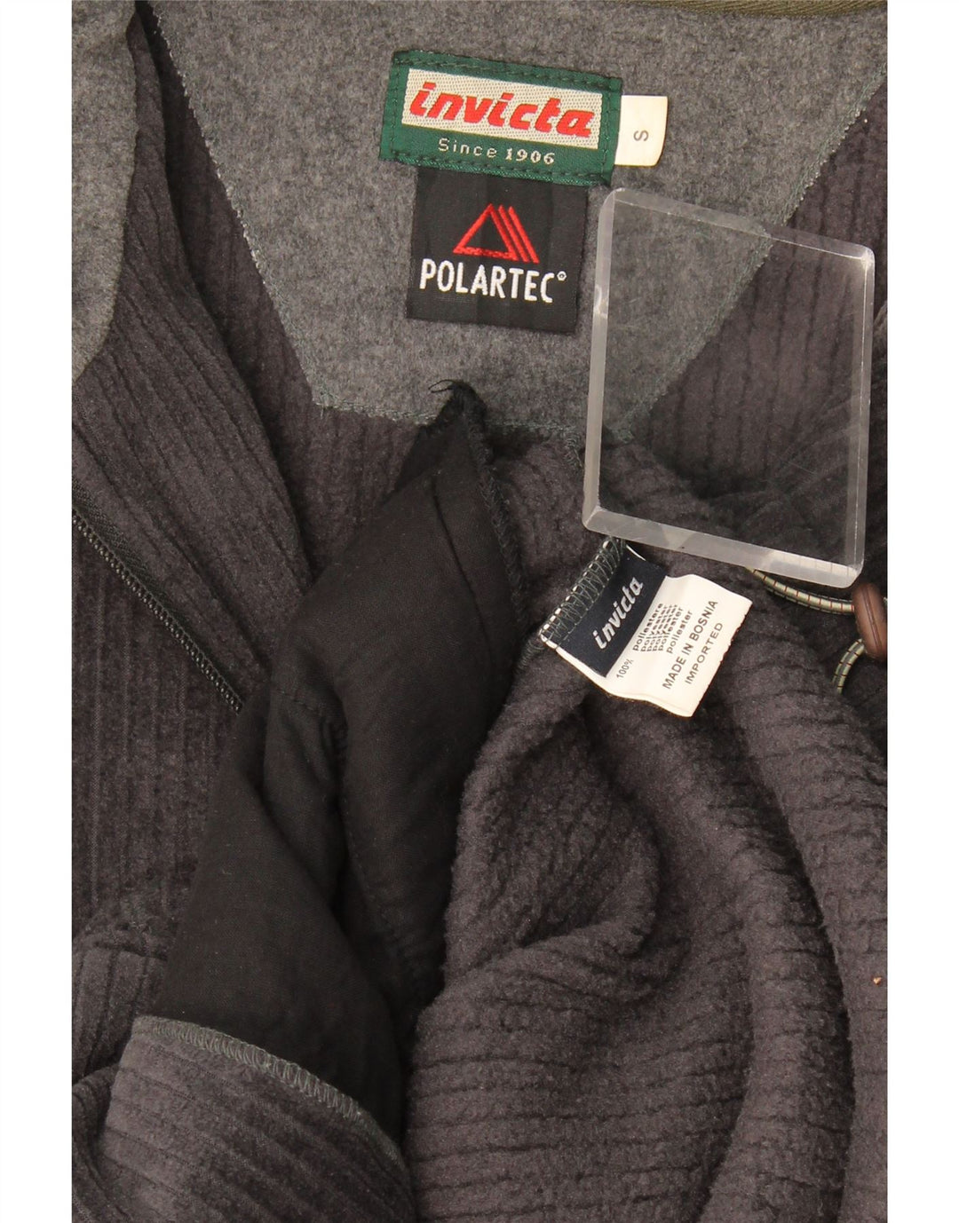 Invicta Mens Velour Chándal Top Chaqueta Pequeña Gris Poliéster