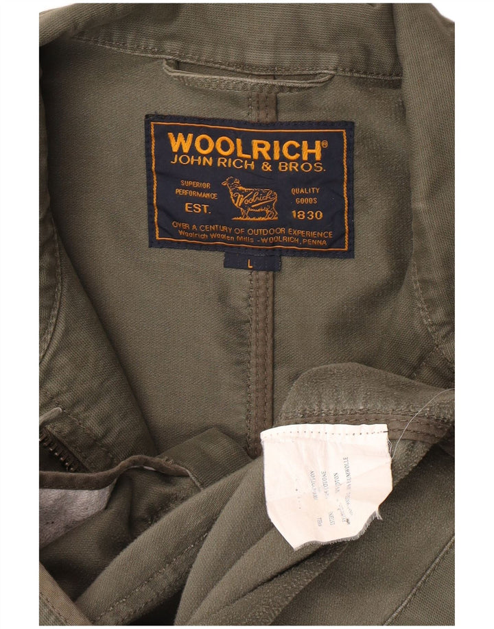 Woolrich Chaqueta militar para hombre UK 40 Large Algodón caqui
