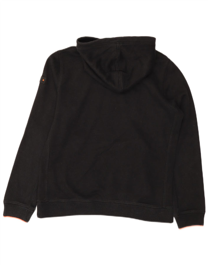 Superdry Jersey con capucha para hombre, talla grande, poliéster negro